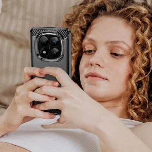 Силиконов Калъф Carbon Fibre Brushed за Xiaomi Redmi Note 14 PRO 5G  / 14 Pro Plus 5G, Черен 3