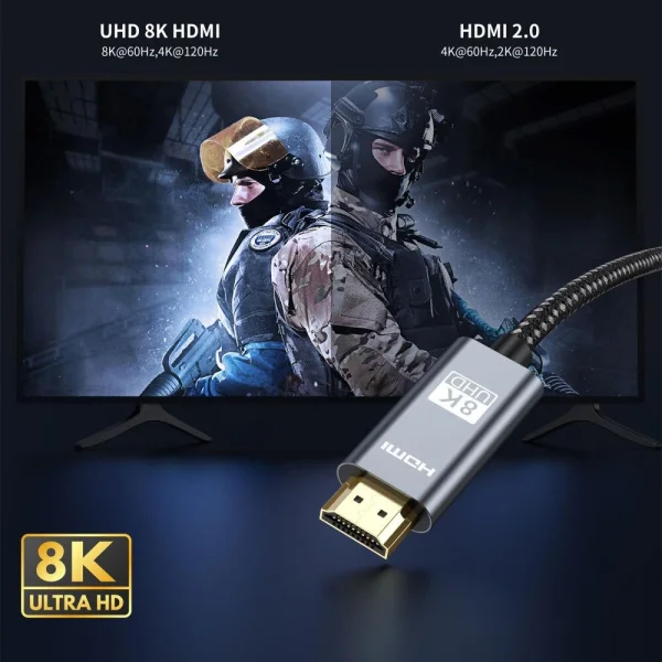 Кабел Tech-Protect Ultraboost HDMI 2.1 4K 120Hz / 8K 60Hz 1m, Черен 2