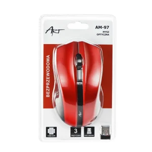Wireless mouse Art USB AM-97, Red 3