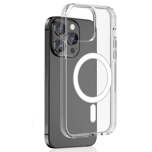 Shockproof MagSF Case for iPhone 15 Pro, Transparent 1