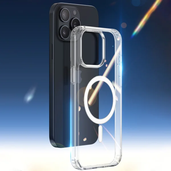 Shockproof MagSF Case for iPhone 15 Pro, Transparent 2