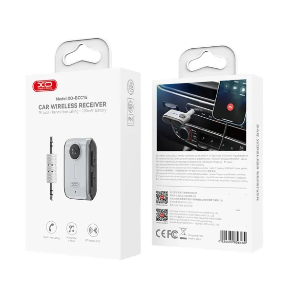 FM Трансмитер XO BCC15 Bluetooth MP3 jack 3,5 mm, Черен 6