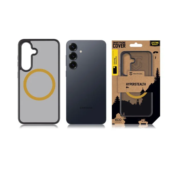 Shockproof Case Tactical MagForce Hyperstealth 2.0 for Samsung Galaxy S25, Black - Yellow 3
