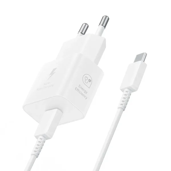 Samsung Charger, USB-C, 25W, EP-T2510XWEGEU, Super Fast, with Type-C to Type-C cable, White 2