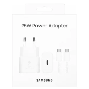 Samsung Charger, USB-C, 25W, EP-T2510XWEGEU, Super Fast, with Type-C to Type-C cable, White 6