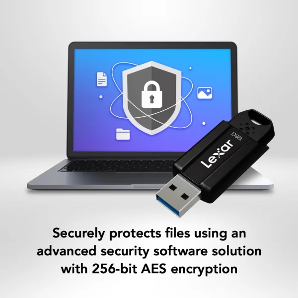 Флаш памет LEXAR JumpDrive S80, 128GB, USB 3.2, 150/25 MB/s, Gen 1, AES-256, Черен 2