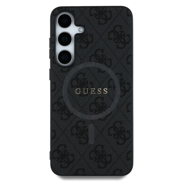 Калъф GUESS, PU Leather Colored Ring MagSafe за Samsung Galaxy S25, GUHMS25SG4GFRK, Черен 3