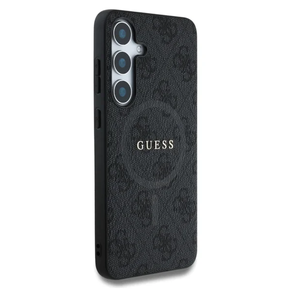 Калъф GUESS, PU Leather Colored Ring MagSafe за Samsung Galaxy S25, GUHMS25SG4GFRK, Черен 2