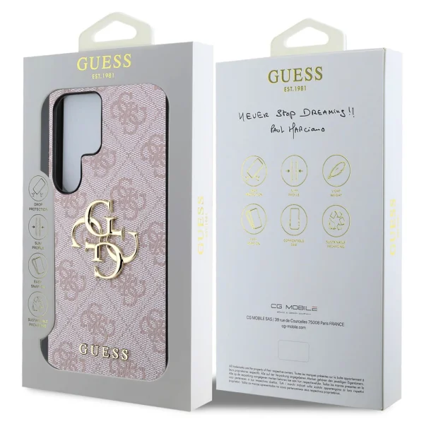 Калъф GUESS, PU 4G Metal Logo за Samsung Galaxy S25 Ultra, GUHCS25L4GMGPI, Розов 5