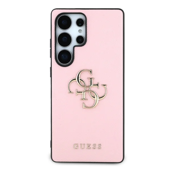 Калъф GUESS, PU Grained 4G Metal Logo за Samsung Galaxy S25 Ultra, GUHCS25LPGT4MBP, Розов 4