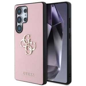 Калъф GUESS, PU Grained 4G Metal Logo за Samsung Galaxy S25 Ultra, GUHCS25LPGT4MBP, Розов