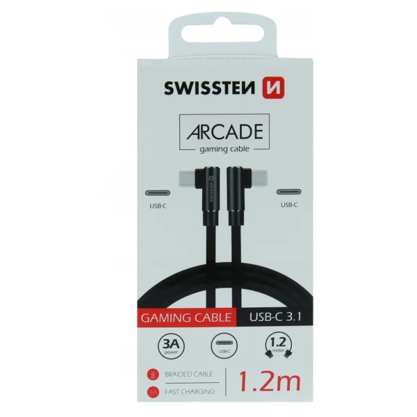 Cable SWISSTEN Arcade USB-C to USB-C, 1.2m., Black 2