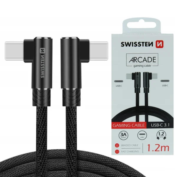 Cable SWISSTEN Arcade USB-C to USB-C, 1.2m., Black 3