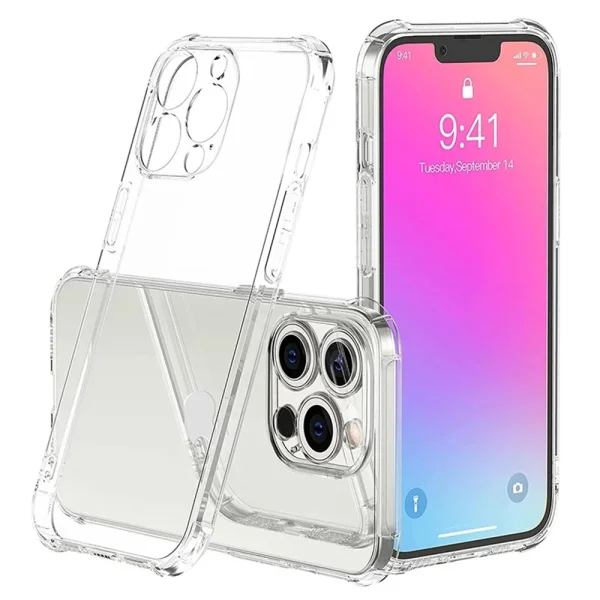Anti Shock Silicone Case for iPhone 12 Pro, Transparent 2