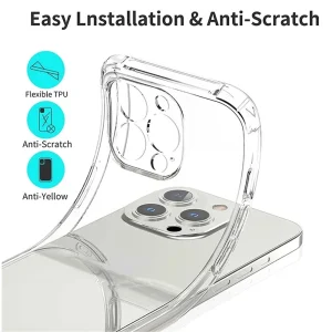Anti Shock Silicone Case for iPhone 12 Pro, Transparent 3