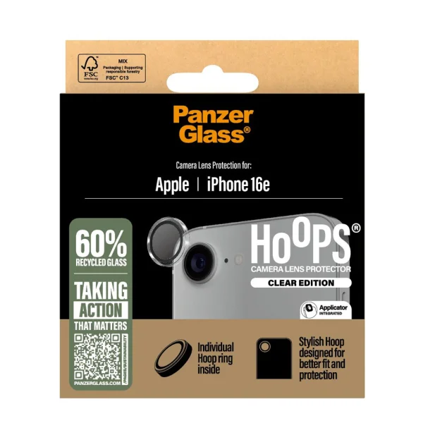 Стъклен Протектор за камера PanzerGlass Hoops Lens Protector за iPhone 16e/17e, Прозрачен 4