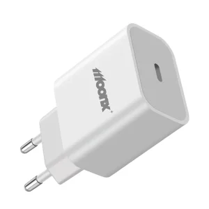 Wall Charger 220V MOONX MC03, PD, 20W, 1xUSB-C, with USB-C to Lightning cable, White 3
