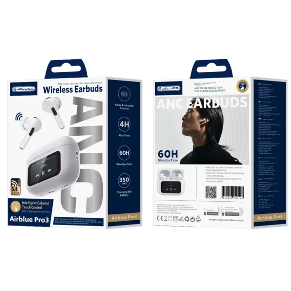 Wireless Earphones JELLICO AirBlue Pro 3 TWS, White 5