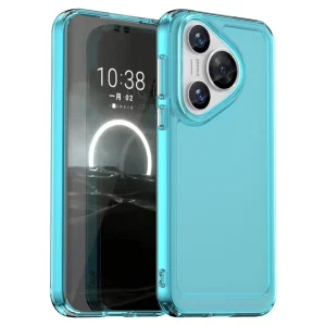 Силиконов калъф Candy за Huawei Pura 70, Прозрачен - син
