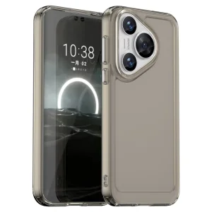 Силиконов калъф Candy за Huawei Pura 70, Прозрачен - сив