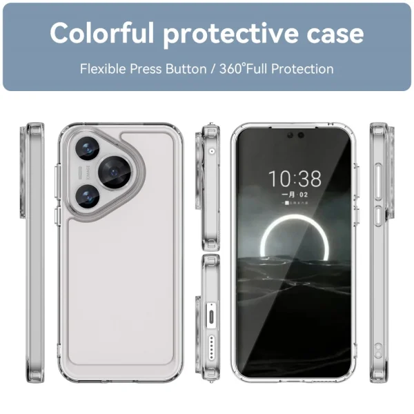 Силиконов калъф Candy за Huawei Pura 70, Прозрачен 2