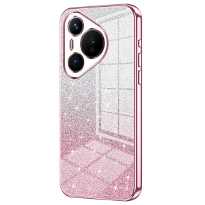 Силиконов калъф Electroplating Glitter за Huawei Pura 70, Розов