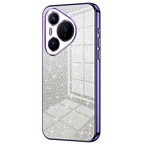 Electroplating Glitter Silicone Case for Huawei Pura 70, Purple 1