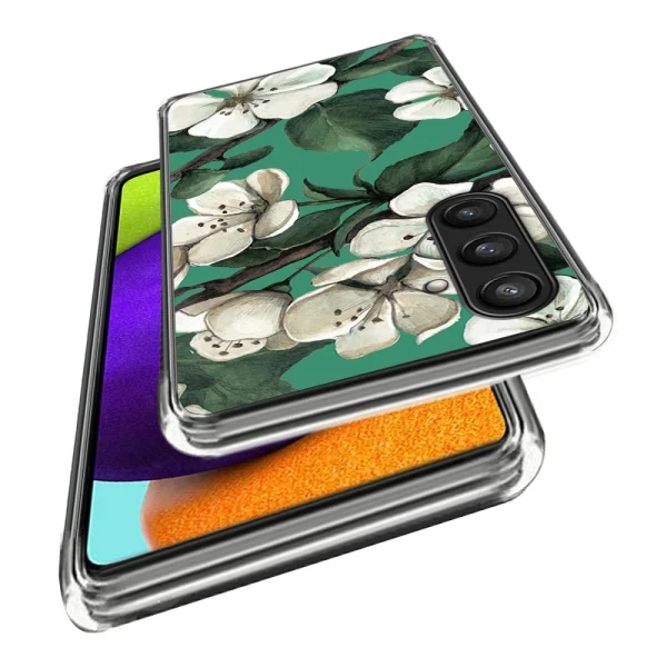 Силиконов калъф за Samsung Galaxy S24 Plus, Бели цветя 2