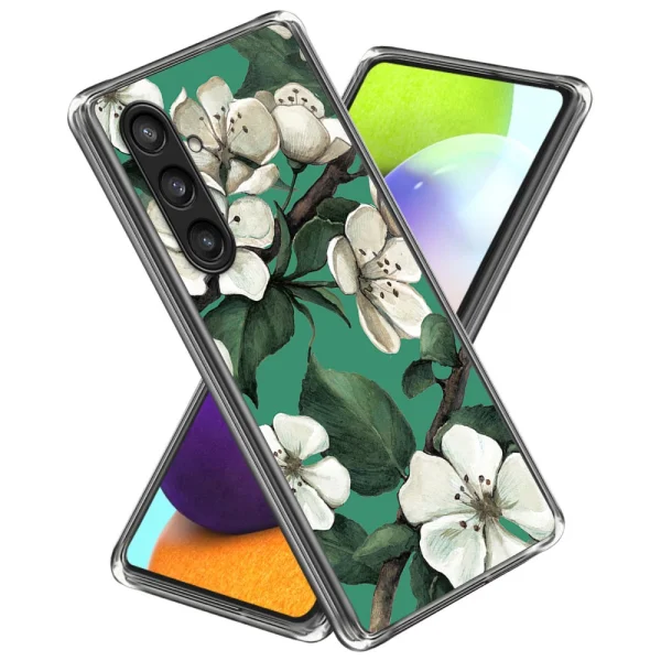 Силиконов калъф за Samsung Galaxy S24 Plus, Бели цветя 1