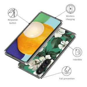 Силиконов калъф за Samsung Galaxy S24 Plus, Бели цветя 3