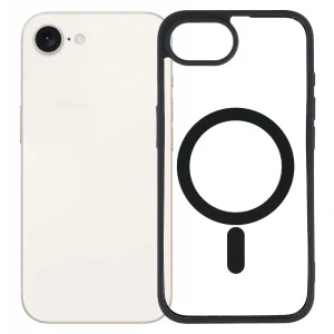 Удароустойчив калъф Acrylic Color MagSF за iPhone 16e/17e, Черен
