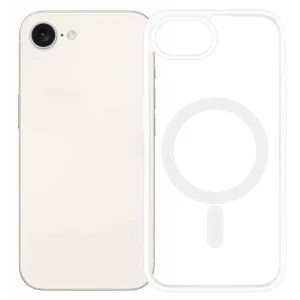 Удароустойчив калъф Acrylic Color MagSF за iPhone 16e/17e, Бял