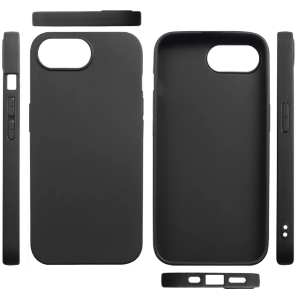 Силиконов калъф Matte за iPhone 16e/17e,1.2mm, Черен 2