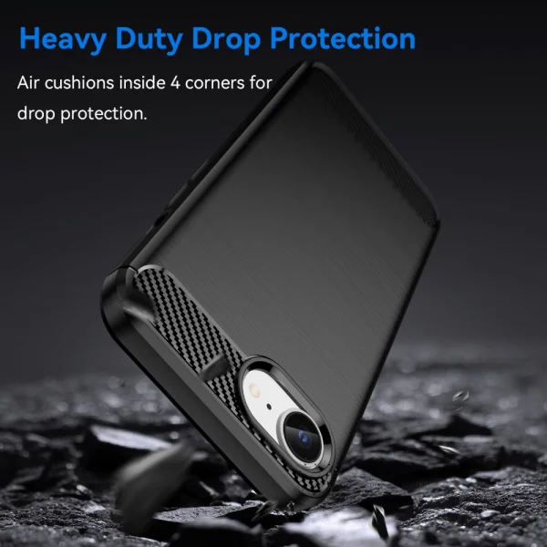 Силиконов Калъф Carbon Fibre Brushed за  iPhone 16e/17e, Черен 3