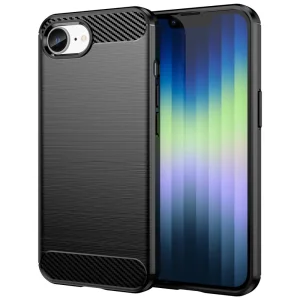 Силиконов Калъф Carbon Fibre Brushed за  iPhone 16e/17e, Черен