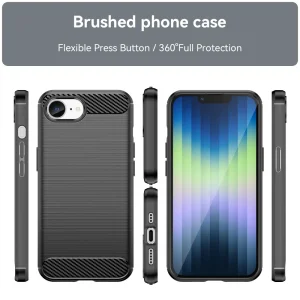 Силиконов Калъф Carbon Fibre Brushed за  iPhone 16e/17e, Черен 4