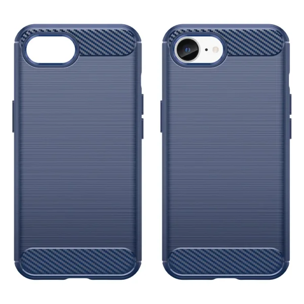 Силиконов Калъф Carbon Fibre Brushed за iPhone 16e/17e, Син 2