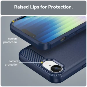 Силиконов Калъф Carbon Fibre Brushed за iPhone 16e/17e, Син 5