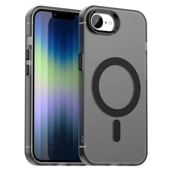 Anti Drop Hybrid MagSF Plastic Case for iPhone 16e/17e, Black-transparent 1