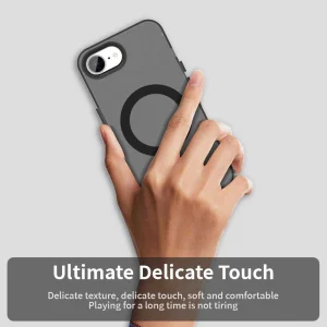 Anti Drop Hybrid MagSF Plastic Case for iPhone 16e/17e, Black-transparent 4