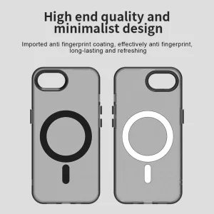 Anti Drop Hybrid MagSF Plastic Case for iPhone 16e/17e, Black-transparent 5