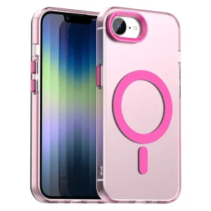 Пластмасов калъф Anti Drop Hybrid MagSF за iPhone 16e/17e, Розов-прозрачен