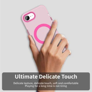 Plastic Case Anti Drop Hybrid MagSF for iPhone 16e/17e, Pink-Transparent 4
