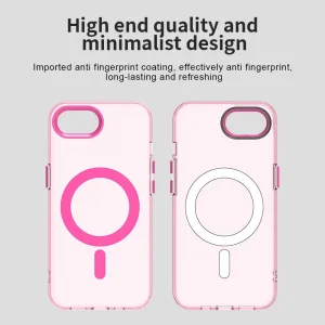 Plastic Case Anti Drop Hybrid MagSF for iPhone 16e/17e, Pink-Transparent 5