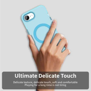 Plastic Case Anti Drop Hybrid MagSF for iPhone 16e/17e, Blue-transparent 4