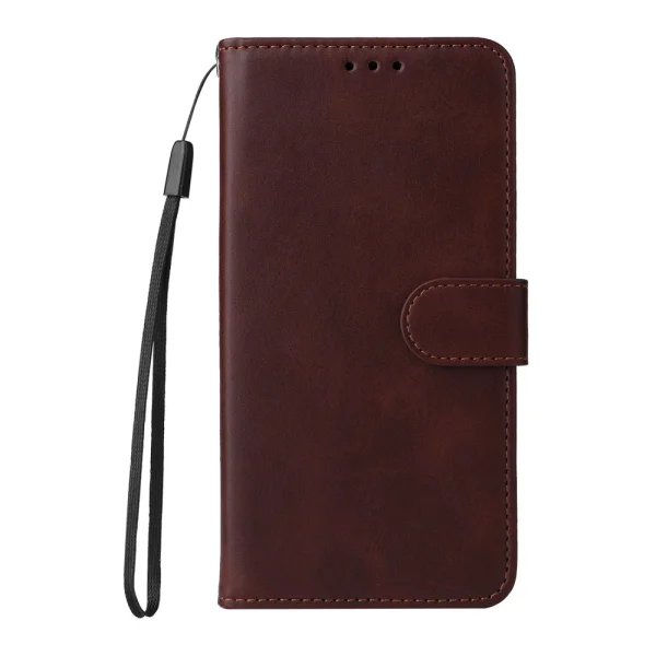Magnetic Clasp Flip Case for iPhone 16e/17e, Brown 5