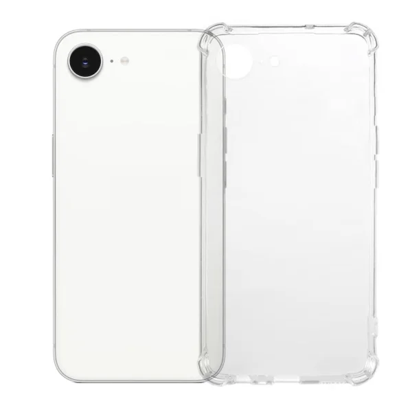 Silicone Case Anti Shock for iPhone 16e/17e, 1.5mm, Transparent 1