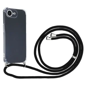 Силиконов калъф Shockproof за iPhone 16e/17e, връзка, Прозрачен