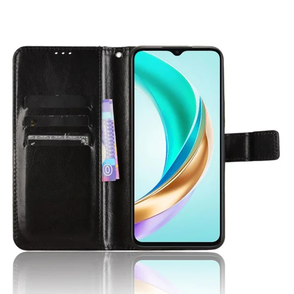 PU Leather Flip Case for Honor X6b 4G, Black 2