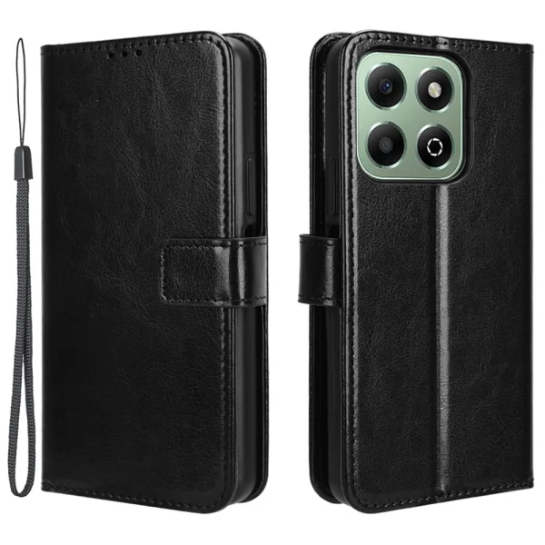 PU Leather Flip Case for Honor X6b 4G, Black 1
